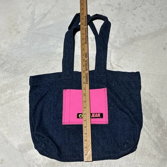 Vintage 1990s Body Glove Denim Purse Gym Bag Neo Jean Y2K Beach Neon